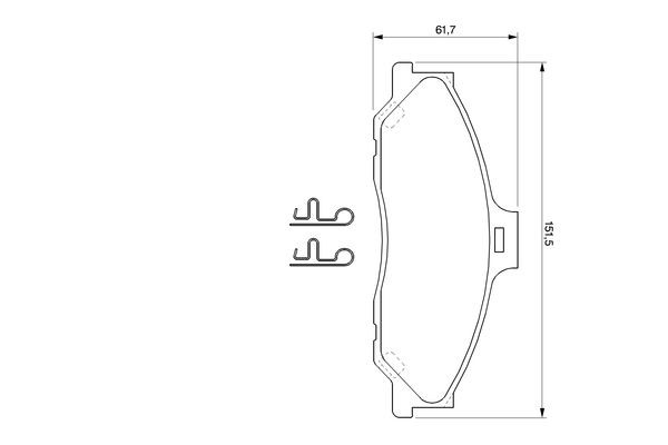 Do koszyka 0986424720 Bosch Klocki hamulcowe przednie tarczowe