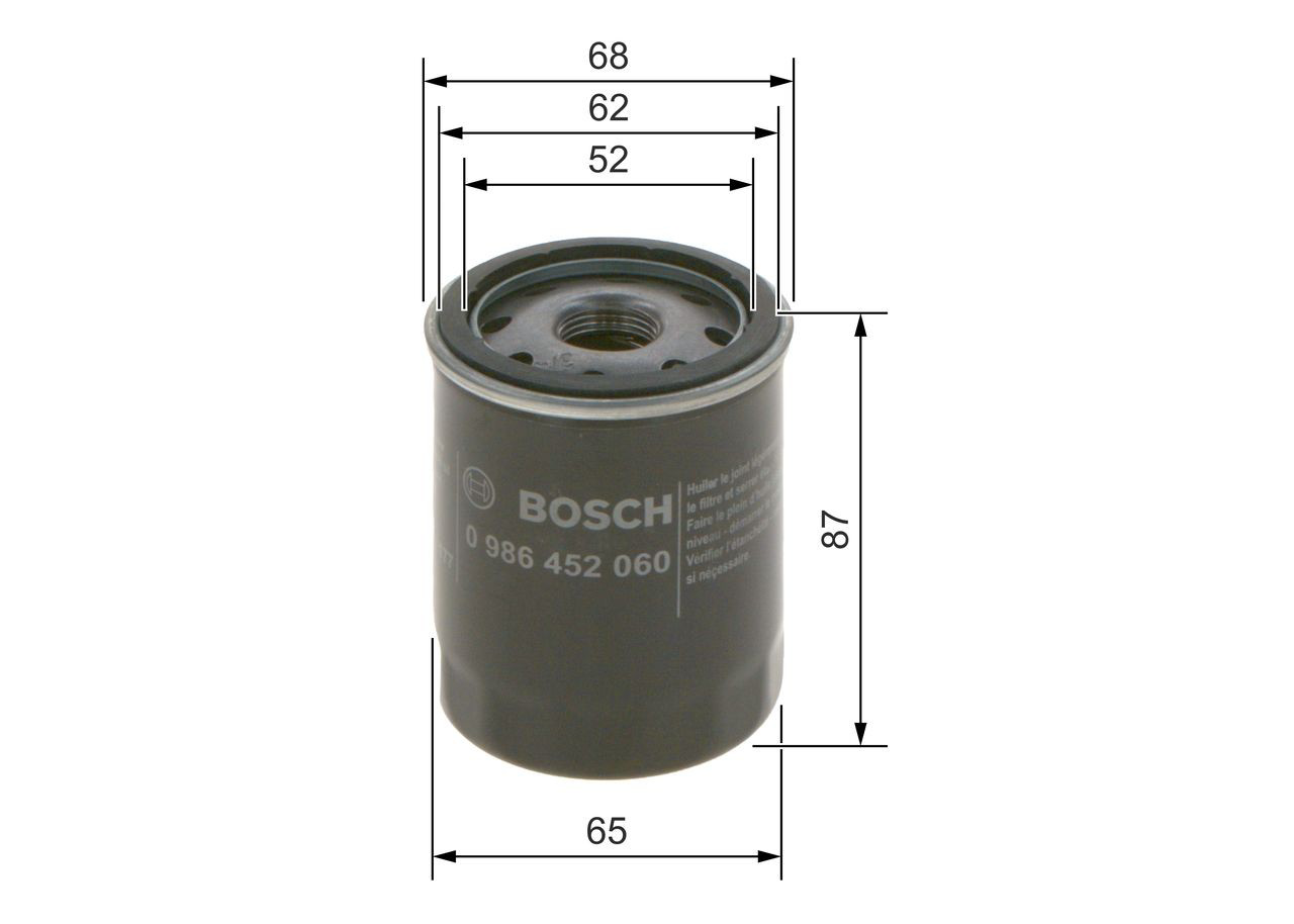Do koszyka 0986452060 Bosch Filtr oleju