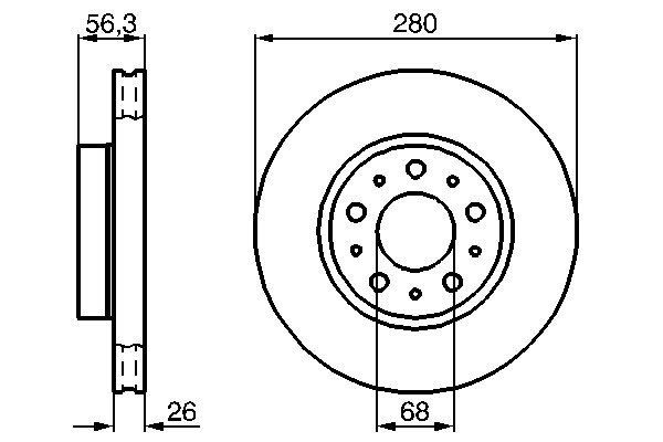 Do koszyka 0986478298 Bosch Tarcza hamulcowa przednia