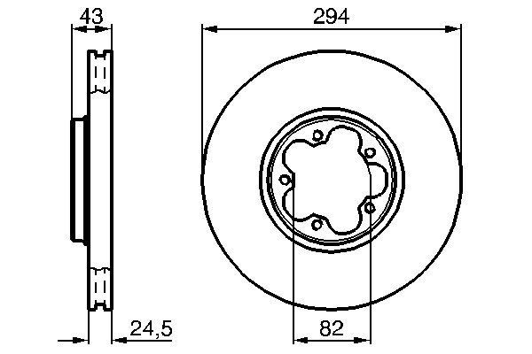 Do koszyka 0986478303 Bosch Tarcza hamulcowa przednia