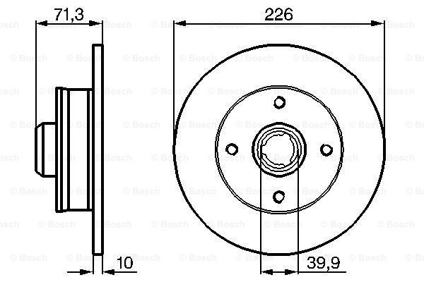 Do koszyka 0986478331 Bosch Tarcza hamulcowa tylna