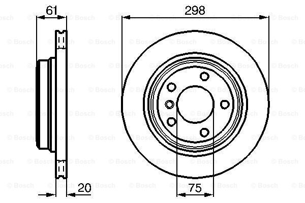 Do koszyka 0986478426 Bosch Tarcza hamulcowa tylna
