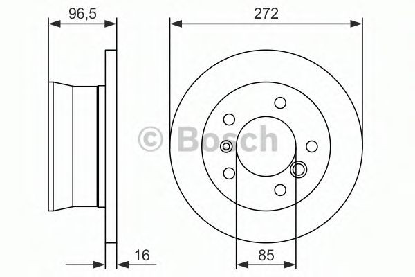Do koszyka 0986478433 Bosch Tarcza hamulcowa tylna