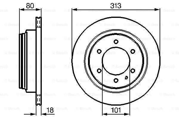 Do koszyka 0986478496 Bosch Tarcza hamulcowa tylna