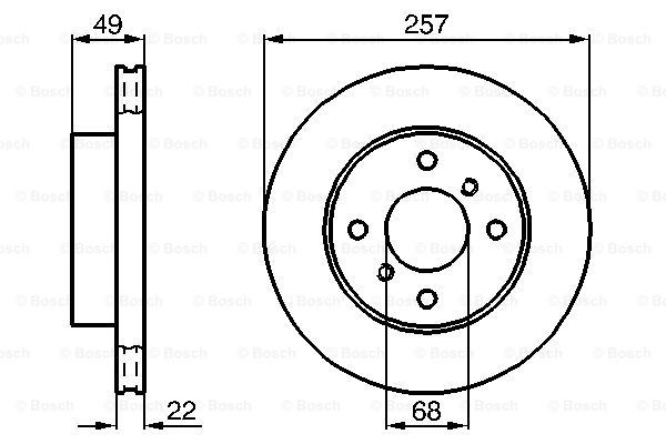 Do koszyka 0986478567 Bosch Tarcza hamulcowa przednia
