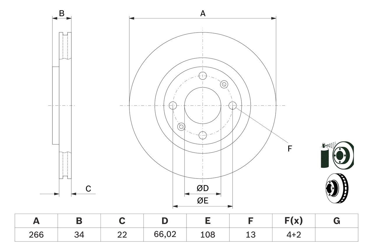 Do koszyka 0986478618 Bosch Tarcza hamulcowa przednia