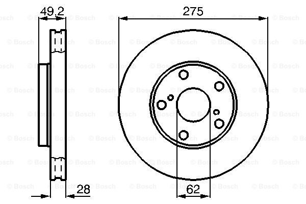 Do koszyka 0986478632 Bosch Tarcza hamulcowa przednia