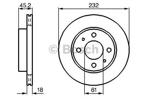 Do koszyka 0986478650 Bosch Tarcza hamulcowa przednia