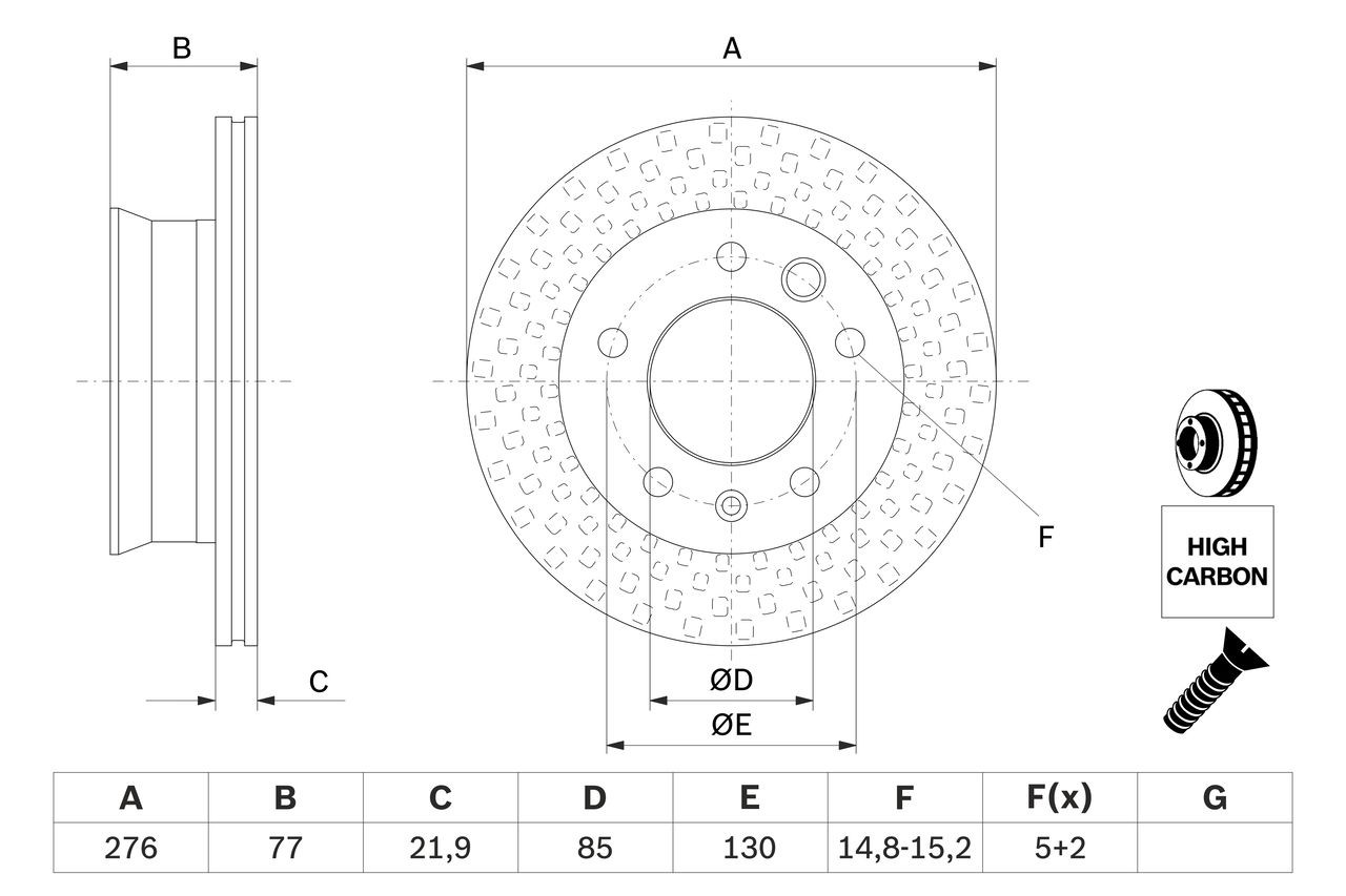 Do koszyka 0986478849 Bosch Tarcza hamulcowa przednia