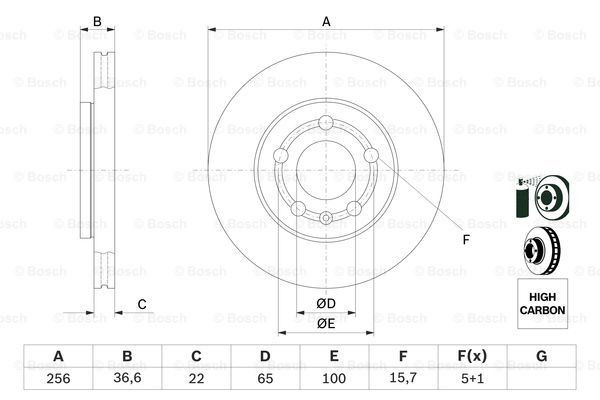 Do koszyka 0986478853 Bosch Tarcza hamulcowa przednia