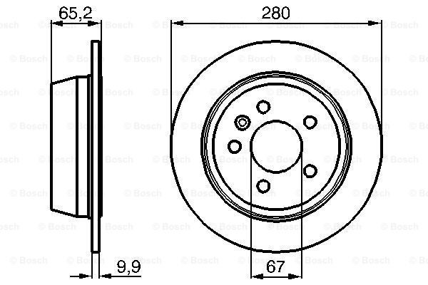 0986478873 Bosch Tarcza hamulcowa tylna