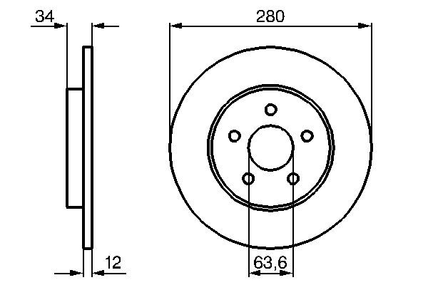 0986479068 Bosch Tarcza hamulcowa tylna