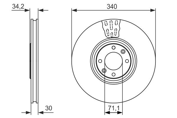 Do koszyka 0986479093 Bosch Tarcza hamulcowa przednia