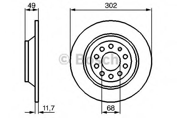 0986479257 Bosch Tarcza hamulcowa tylna
