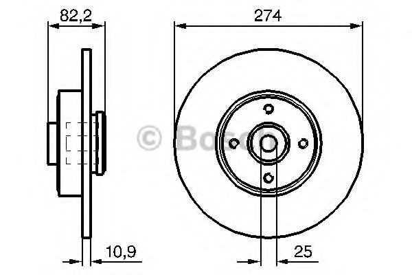 Do koszyka 0986479270 Bosch Tarcza hamulcowa tylna