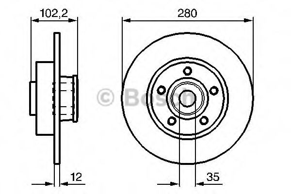 Do koszyka 0986479271 Bosch Tarcza hamulcowa tylna