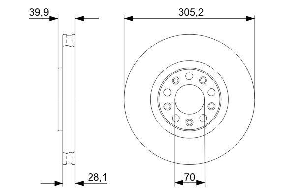 Do koszyka 0986479291 Bosch Tarcza hamulcowa przednia