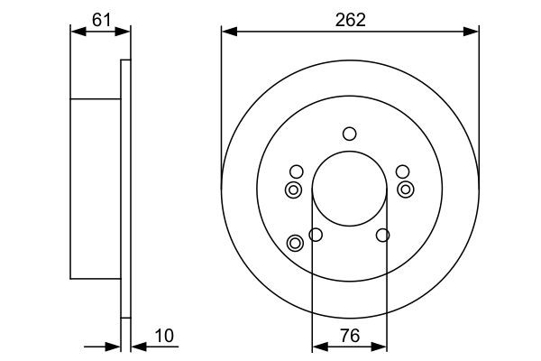 Do koszyka 0986479345 Bosch Tarcza hamulcowa tylna