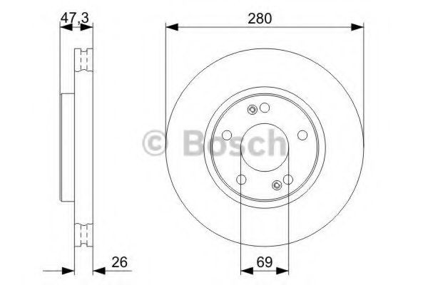 Do koszyka 0986479368 Bosch Tarcza hamulcowa przednia