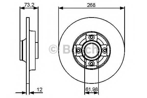 Do koszyka 0986479383 Bosch Tarcza hamulcowa tylna