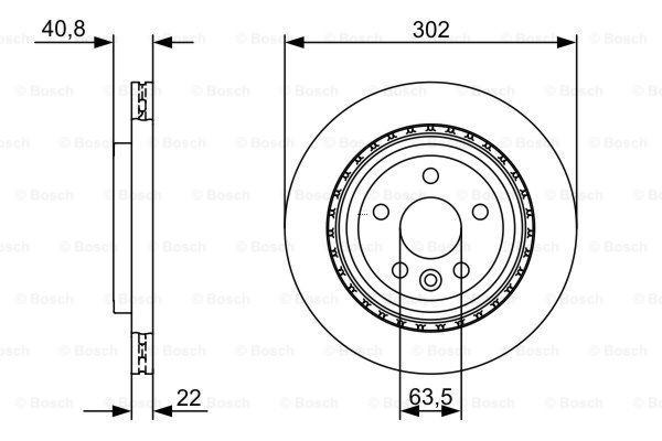 Do koszyka 0986479398 Bosch Tarcza hamulcowa tylna