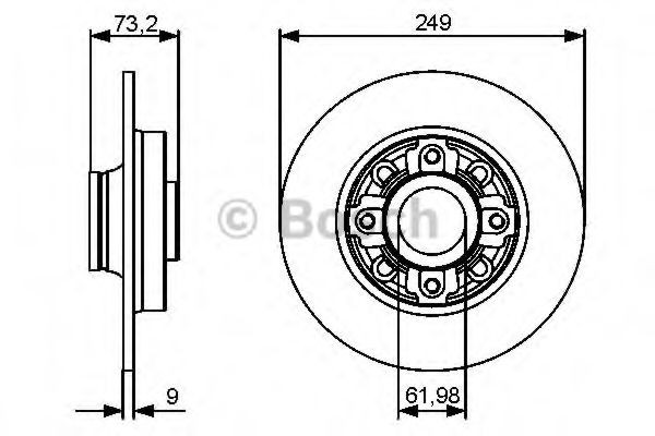 0986479400 Bosch Tarcza hamulcowa tylna
