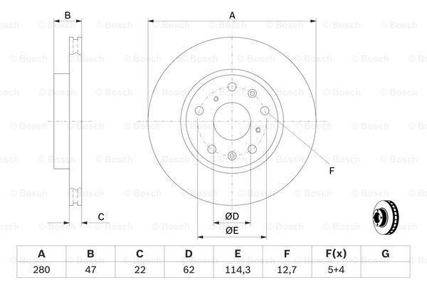 Do koszyka 0986479403 Bosch Tarcza hamulcowa przednia