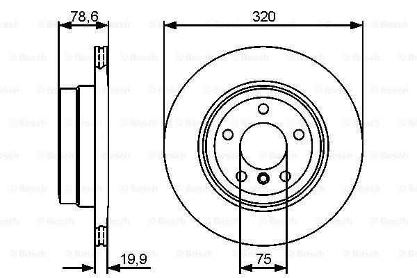 0986479442 Bosch Tarcza hamulcowa tylna