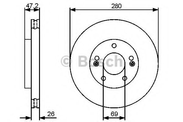0986479460 Bosch Tarcza hamulcowa przednia