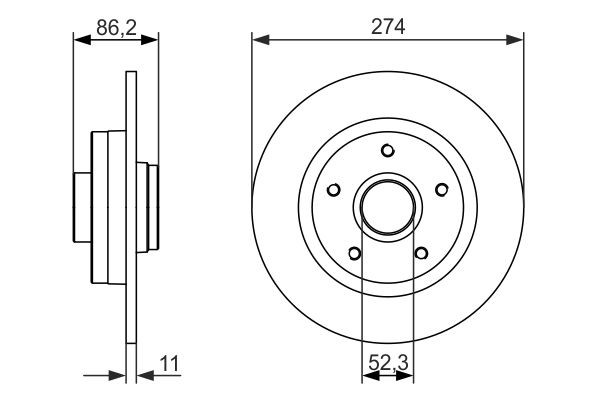 0986479682 Bosch Tarcza hamulcowa tylna