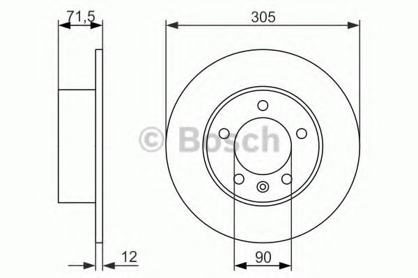 0986479717 Bosch Tarcza hamulcowa tylna
