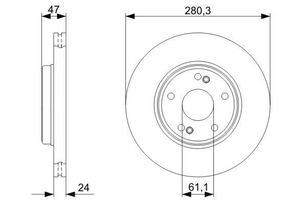 Do koszyka 0986479743 Bosch Tarcza hamulcowa przednia