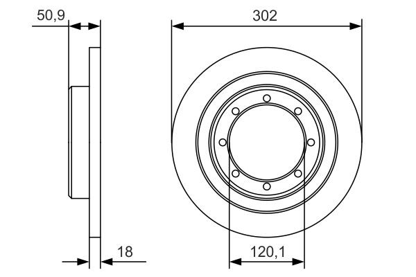0986479A93 Bosch Tarcza hamulcowa tylna