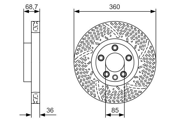 0986479B13 Bosch Tarcza hamulcowa przednia