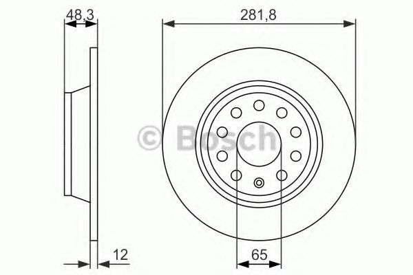 0986479B93 Bosch Tarcza hamulcowa tylna