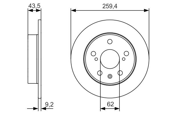 Do koszyka 0986479C44 Bosch Tarcza hamulcowa tylna