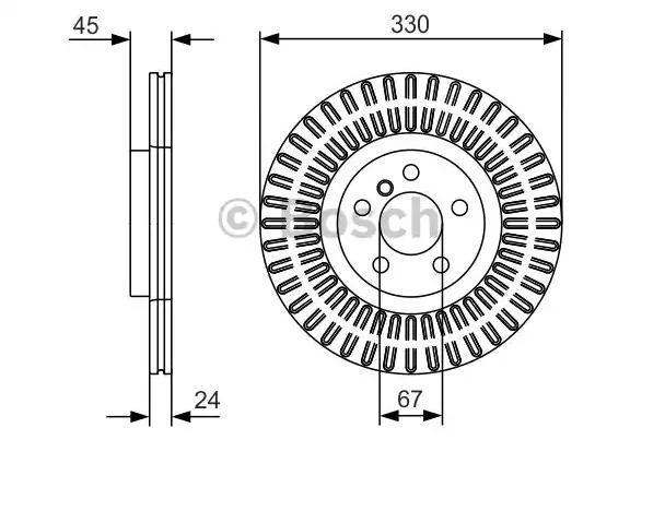 Do koszyka 0986479C94 Bosch Tarcza hamulcowa przednia