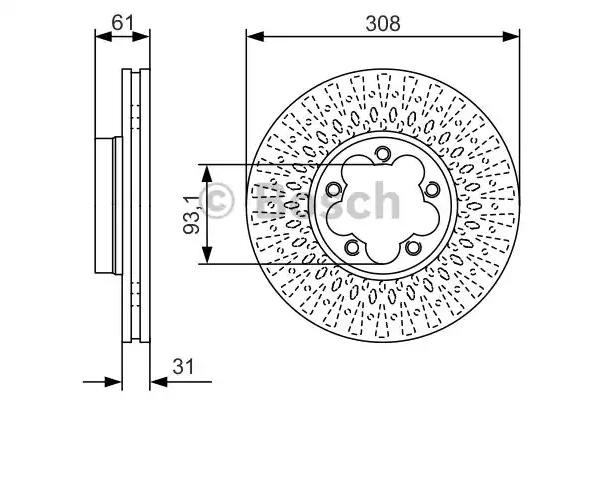 Do koszyka 0986479C99 Bosch Tarcza hamulcowa przednia