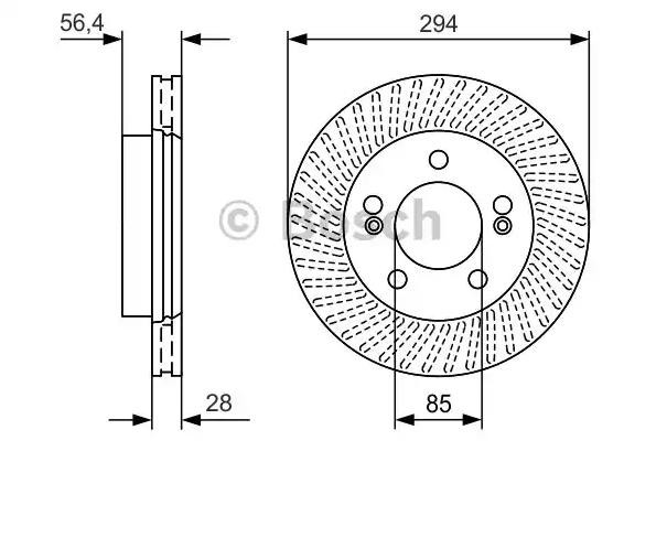 Tarcza hamulcowa przednia 0986479D32 Bosch
