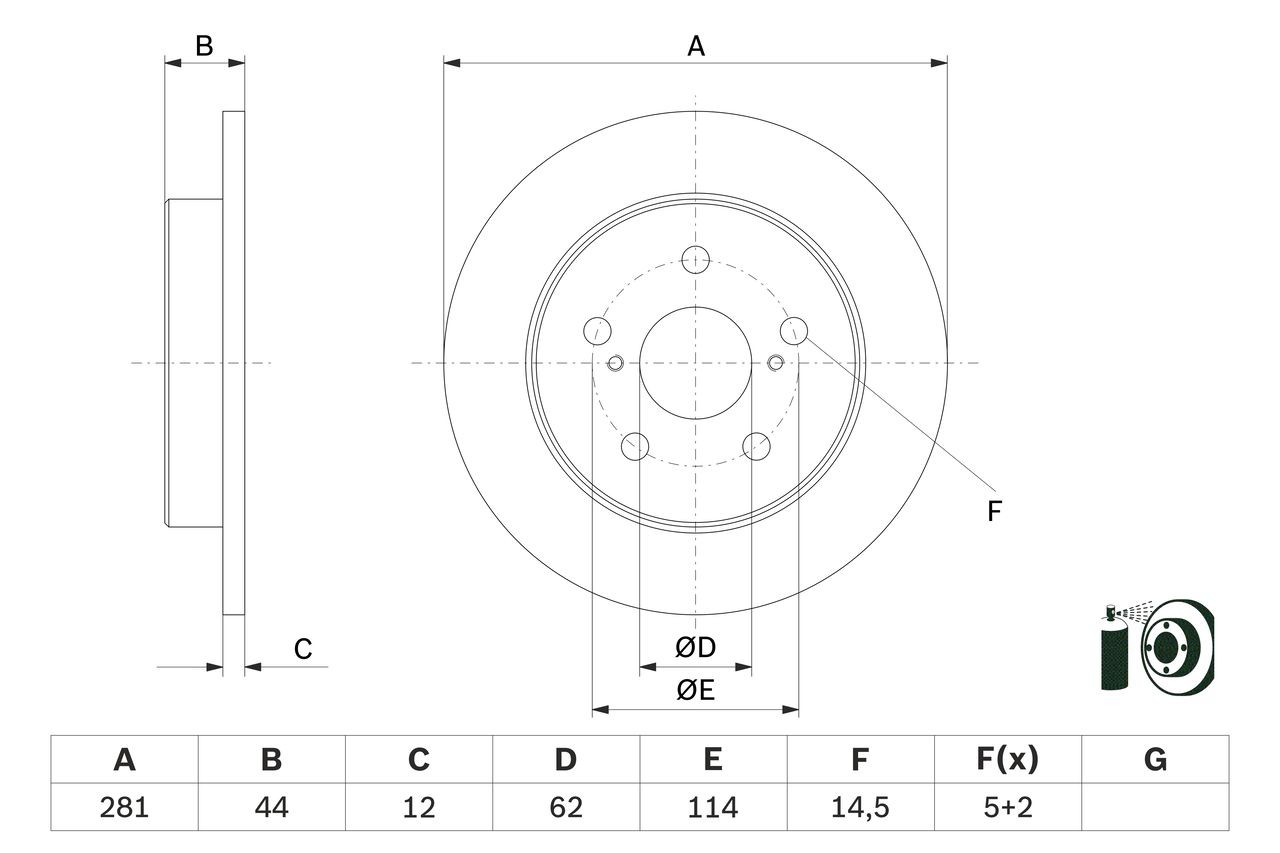 Do koszyka 0986479E91 Bosch Tarcza hamulcowa tylna
