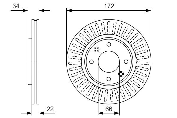 Do koszyka 0986479R63 Bosch Tarcza hamulcowa przednia