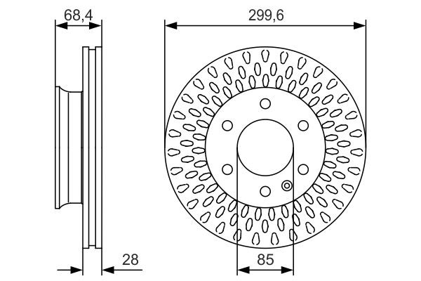 Do koszyka 0986479R78 Bosch Tarcza hamulcowa przednia