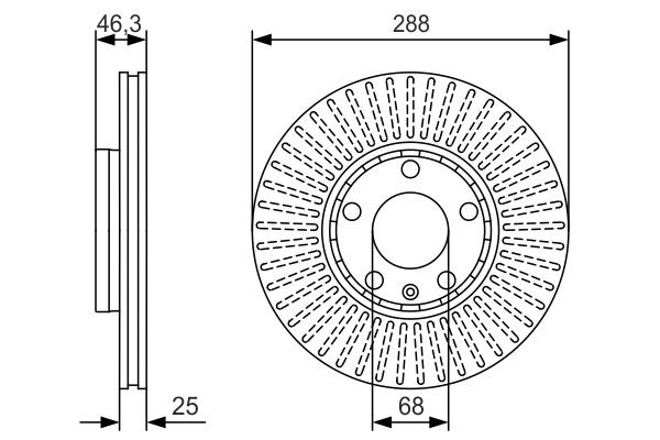 Do koszyka 0986479R82 Bosch Tarcza hamulcowa przednia