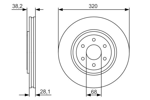 Do koszyka 0986479S35 Bosch Tarcza hamulcowa przednia