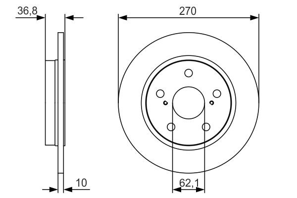 Do koszyka 0986479S64 Bosch Tarcza hamulcowa tylna