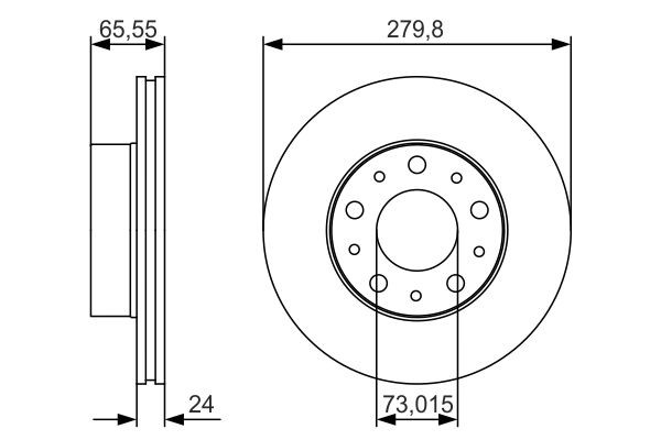 0986479S70 Bosch Tarcza hamulcowa przednia