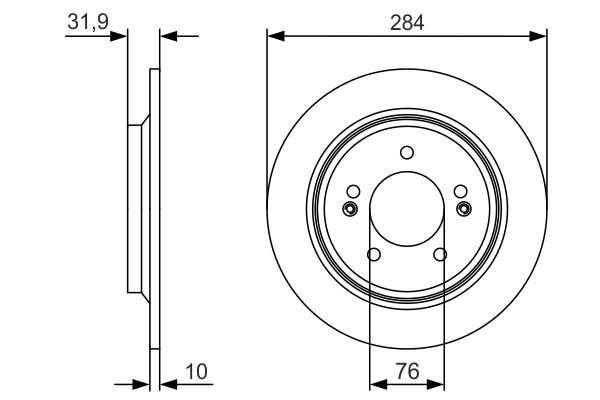 Do koszyka 0986479V09 Bosch Tarcza hamulcowa tylna