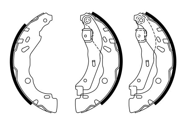 Klocki hamulcowe tylne bębnowe, kompletne z cylindrami, zestaw 0986487940 Bosch