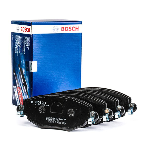 Do koszyka 0986494026 Bosch Klocki hamulcowe przednie tarczowe