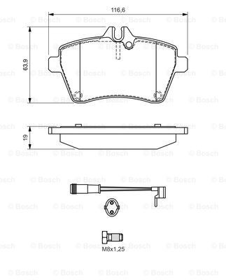 Do koszyka 0986494087 Bosch Klocki hamulcowe przednie tarczowe